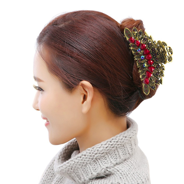 Fashion Lifestyle Large Metal Alloy Hair Claw Jaw Clip for Women and Girls Pretty Strong Clamp NonSlip Barrette Hair Upd