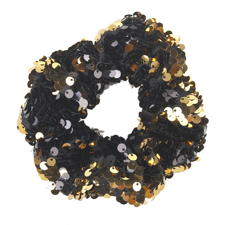 DINPREY 12 Colors Girls Mermaid Sparkly Sequins Scrunchies for Hair Eleastic Bands Hair Scrunchy Hair Ties Ropes Ponytai