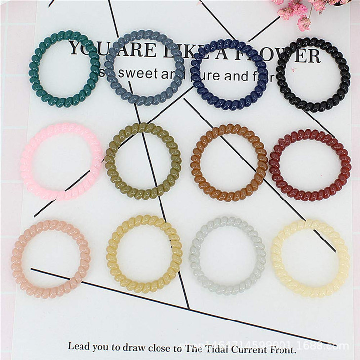 PNEIFON 12 pcs High Toughness Spiral Telephone Hair Ties Spiral Hair Ties Coil Hair Ties Phone Cord Hair Ties Hair Coils