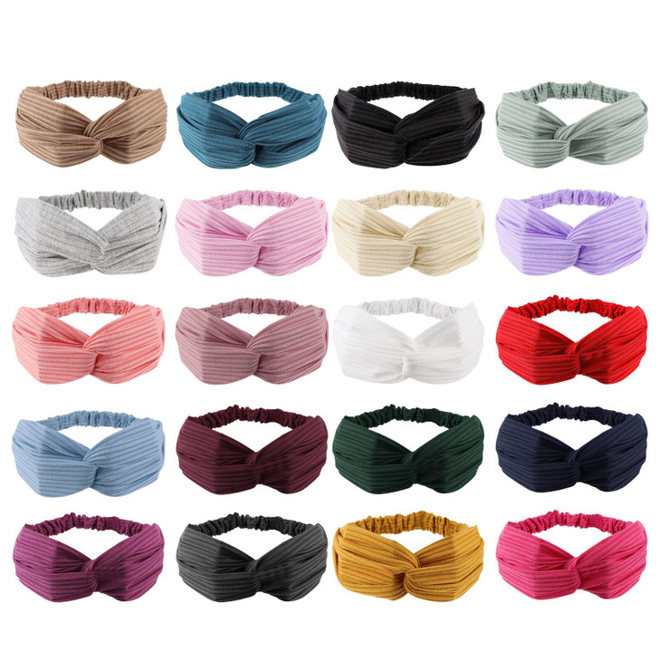 YARIEW Hairband 20 Pack Chiffon Suede Fabrics Stretchable Headbands for Women Hand Crafted Women Headbands Fashion Headb