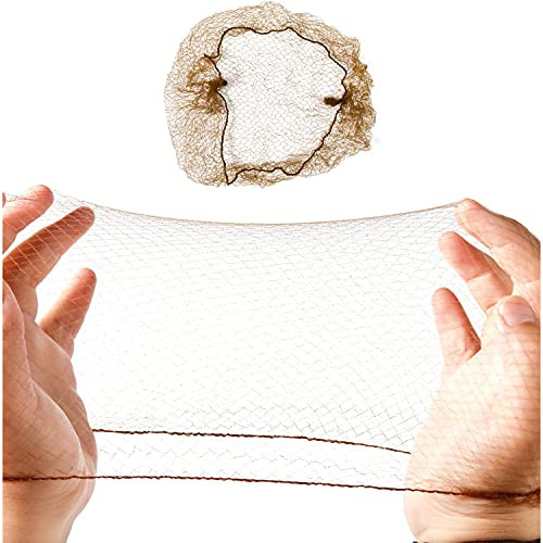 Hair Net 100Pcs 20Inch Packed Individually High Elastic Nylon Edge Invisible Hair Nets for Women Buns Food Service Dance