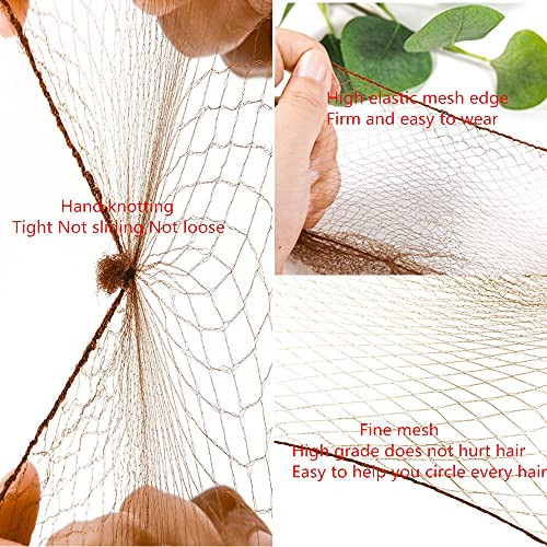 Hair Net 100Pcs 20Inch Packed Individually High Elastic Nylon Edge Invisible Hair Nets for Women Buns Food Service Dance