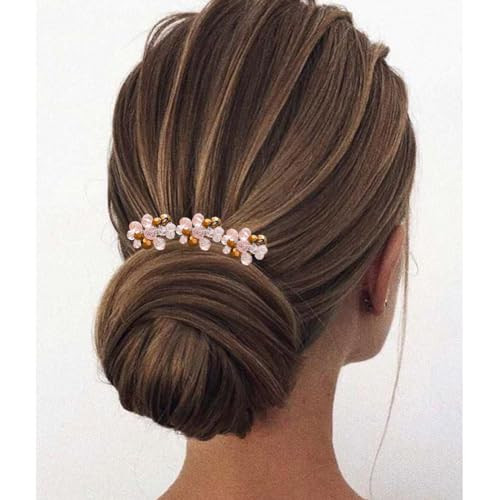 YBSHIN Bride Wediding Hair Pins Silver Beaded Hair Pieces Decorative Rhinestone Hair Clips Bridal Hair Accessories for W