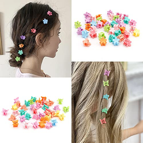 SuPoo Hair Clips 20pcs Mini Flower Claw Clips for Girls Tiny Ponytail Accessories Y2K School Gift