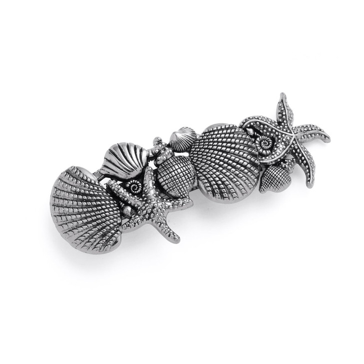 Starfish Shell French Barrettes Classic Ocean Theme Hair Clips Personalized Jewelry Alloy Hair Styling Accessories Silve