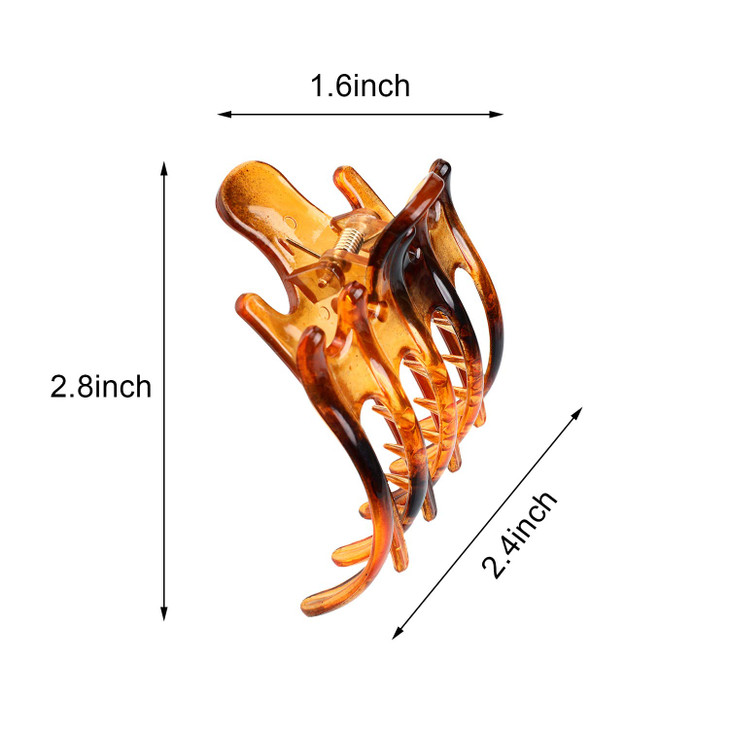 6 Pieces Plastic Nonslip Hair Claw Clips Glossy Prongs Claw Hair Clips Hairpin Clamp with Inner Teeth for Women 3 Classi