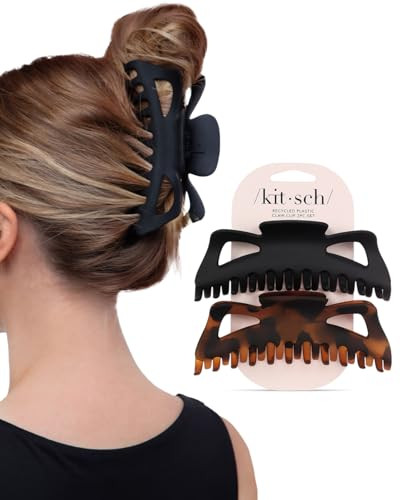 Kitsch 5 Inch Large Claw Clips for Thick and Long Hair Strong Grip Jumbo Claw Clip for AllDay Hold 2pcs Matte Oversized