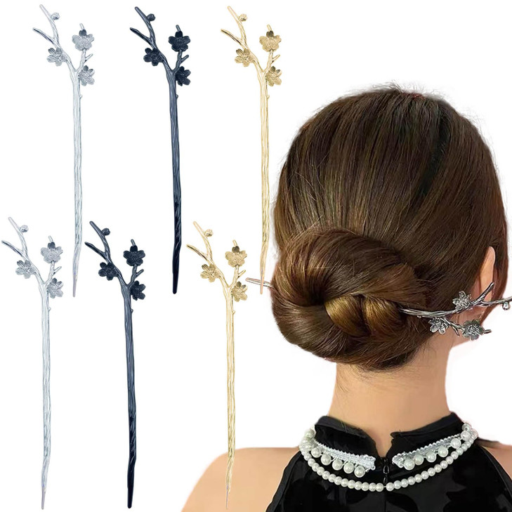 Jaczora 6 PCS Metal Hair Sticks Sword Hair Sticks Vintage Hair Pins Chinese Women Hair Chopsticks Pins Retro Vintage Dec