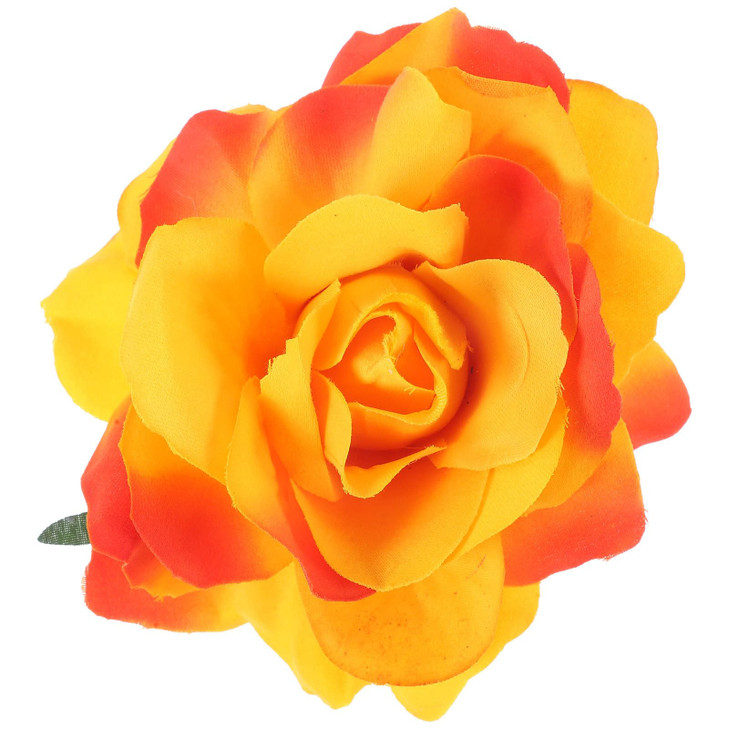 FRCOLOR Large Simulated Rose Flower Hair Clip and Brooch Pin for Women 2in1 Floral Hair Accessory Elegant Orange Hairpin