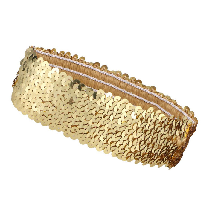 Beaupretty Football Headband Sparkly Sequin Headband Sports Hairband Glitter Headpieces Elastic Bling Hairband for Women