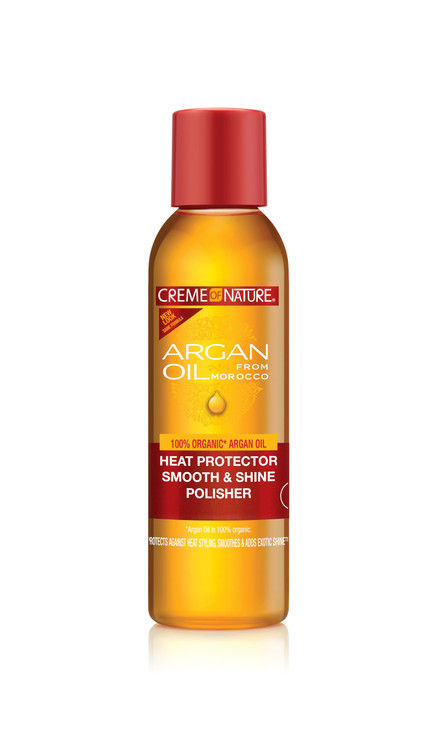 Creme of Nature Heat Protector Smooth Shine Polisher Seals Shine Smooths Hair Protects Up to 450F Infused with Argan Oil