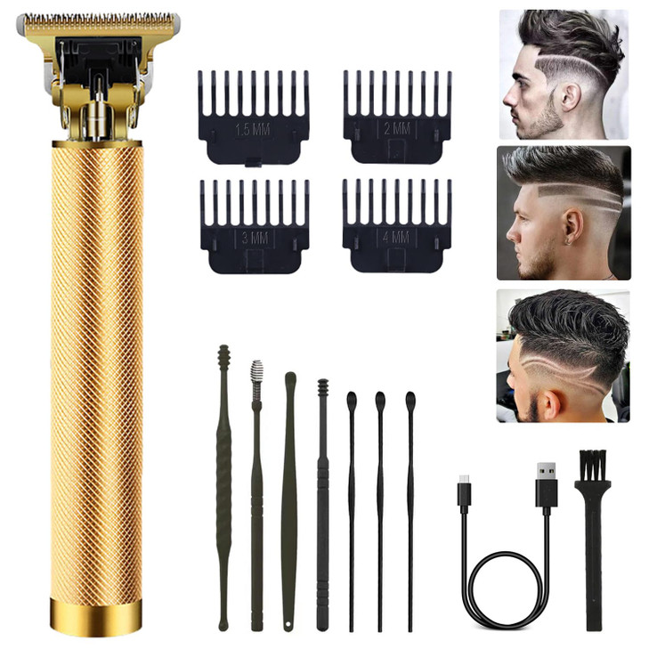 Hair Clippers for Men, Hair Trimmer T Blade Trimmer Zero Gapped Trimmer, Cordless Rechargeable Beard Trimmer Shaver Hair Cutting Kit with Ear Spoon T