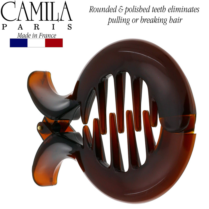 Camila Paris CP1362 French Hair Clip for Women Girls Round Fish Hair Claw Clips Ponytail Holder Fashion Durable and Styl