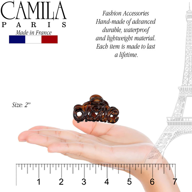 Camila Paris CP1377 French Hair Clip for Women 2 inch Girls Hair Claw Clips Jaw Tortoise Fashion Durable and Styling Hai