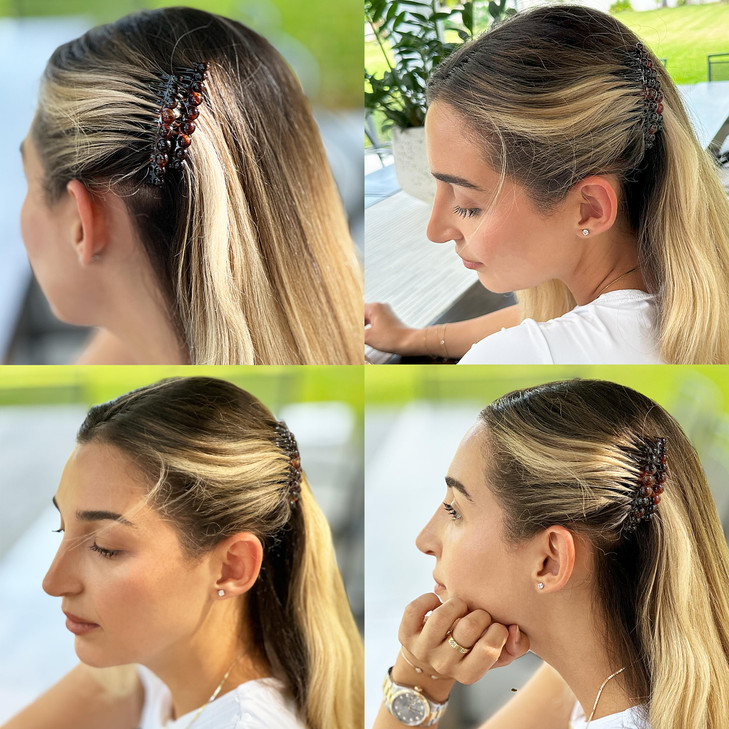 Camila Paris CP332 French Hair Side Comb Small Tortoise Shell French Twist Hair Combs Decorative Strong Hold Hair Clips