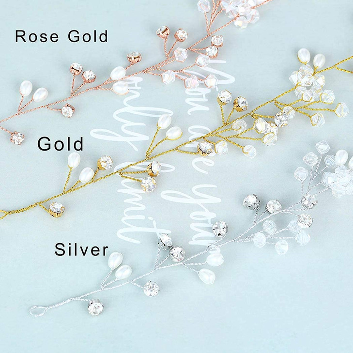 Yean Wedding Hair Vine Long Bridal Headband Hair Accessories for Bride and Bridesmaid 100cm 393inches Silver