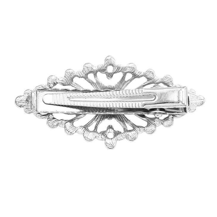 Rosemarie Collections Womens Stunning Antique Style Headpiece Glass Crystal and Simulated Pearl Hair Clip Barrette 225 S