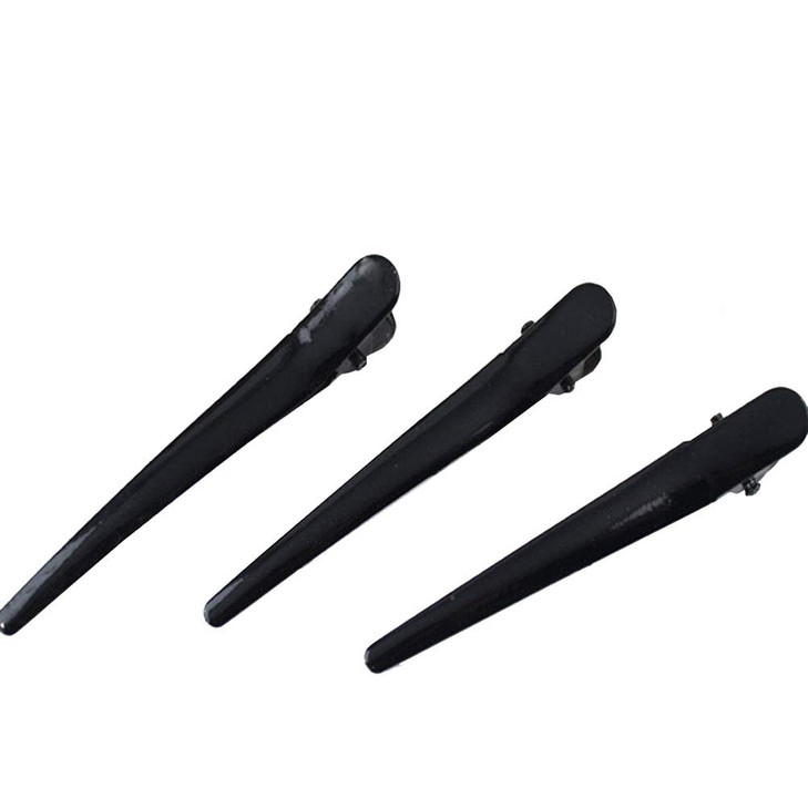 50 Pcs 3 Inch Hair Clips Black Metal Alligator Hair Clips without Teeth for Hair Care Hair Salon DIY Accessories Hairpin