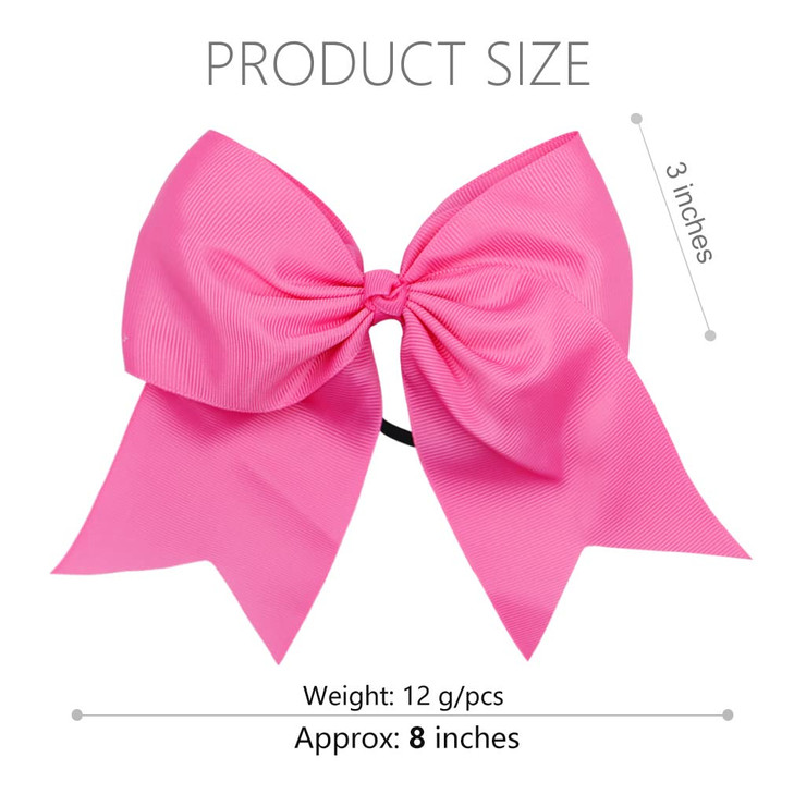 DEEKA 12PCS 8 Two Toned Large Cheer Hair Bows Ponytail Holder Handmade for Teen Girls Softball Cheerleader SportsRedBlac