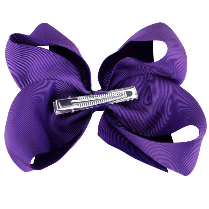 DEEKA 12 PCS 6 Big Handmade Grosgrain Ribbon Hair Bow Alligator Clips Hair Accessories for Little Teen Toddler Girls Bla