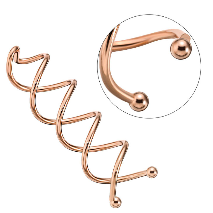 Coil Hair Pin NonScratch Round Tips Twist Screw Hair Pin for DIY Hair Style Rose Gold 50 Pieces