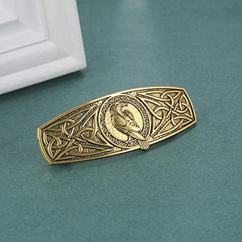 TEAMER Fashion Vintage Celtic Knot Hair Clip Metal Barrettes Hair Accessories Pattern Engraved Headwear Styling for Wome