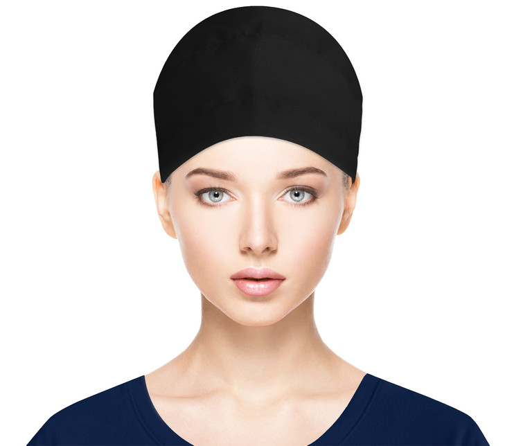 Fesciory Adjustable Working Caps with Button Sweatband Women Ponytail Pouch Hats Long Hair Stethoscope