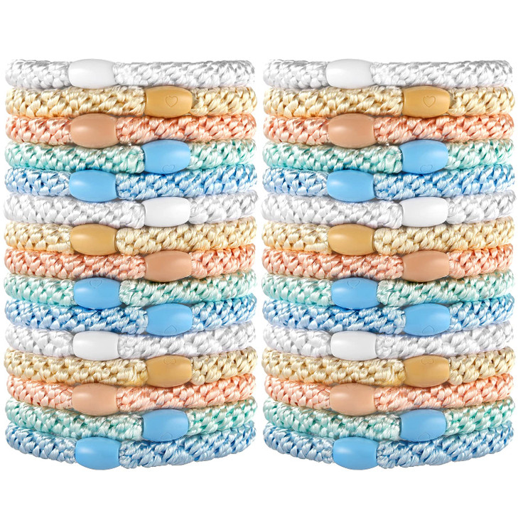 Hair Ties for Thick Hair Funtopia 30 Pcs Ponytail Holders Elastics Hair Bands No Damage No Crease Hair Elastics for Wome