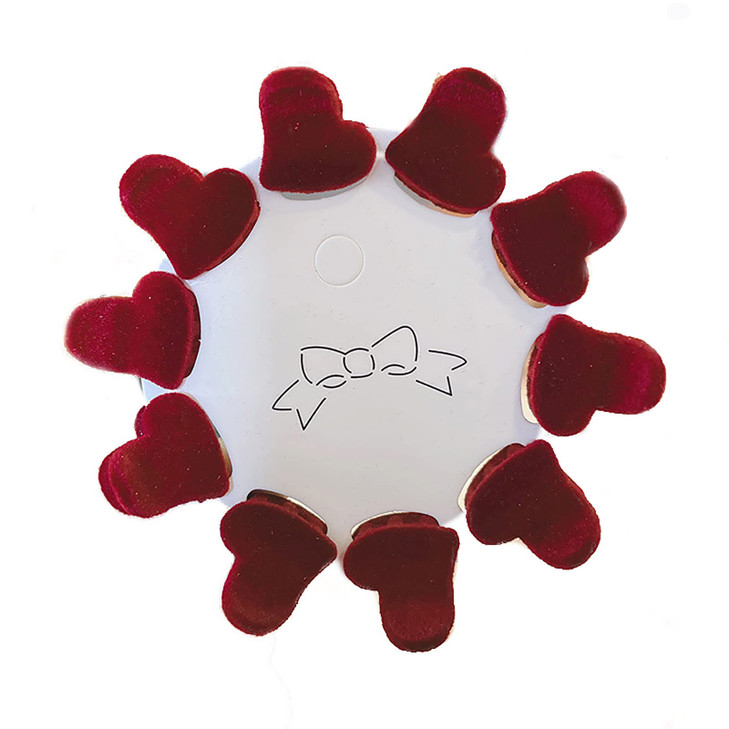 30 Pieces Lovely Heart Velvet Mini Hair Claw Clip Solid Color Small Hairpin for Women Ladies Girls Valentines Day Gift N