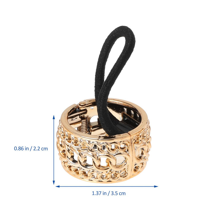Lurrose Gold Ponytail Cuff Accessory Punk Gothic Elastic Hair Tie Band with Hair Rope 6 Pcs