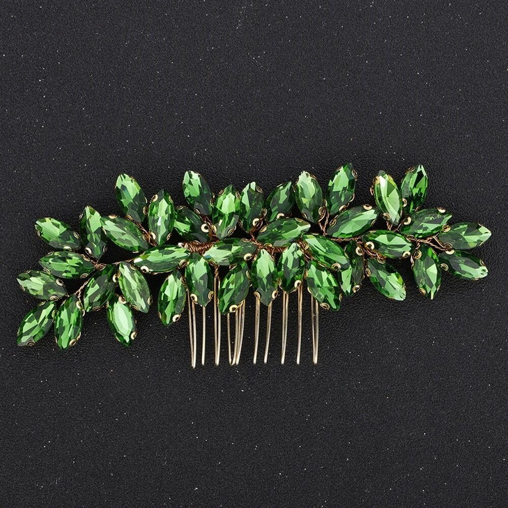 Teyglen Simple Full Rhinestones Wedding Hair Comb Crystal Hair Pieces Luxurious Accessories for Bride Bridal Side Hair C