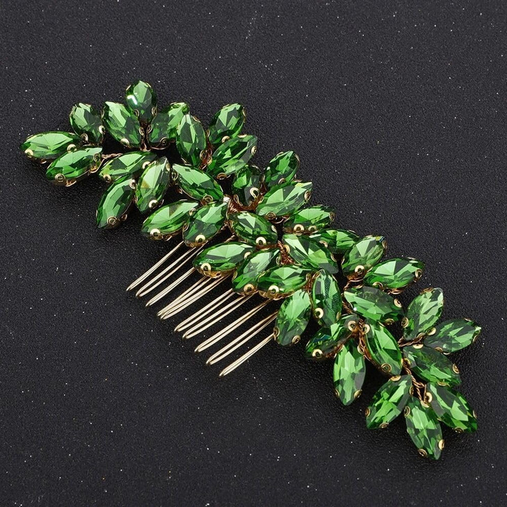 Teyglen Simple Full Rhinestones Wedding Hair Comb Crystal Hair Pieces Luxurious Accessories for Bride Bridal Side Hair C