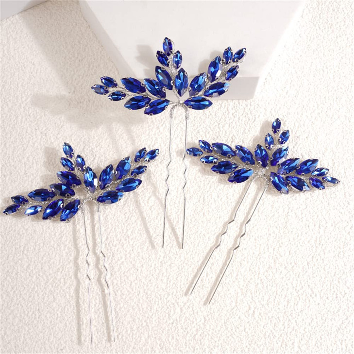 BERYUAN Wedding Crystal Hair Pins Teardrop Crystal Rhinestone Hair Piece Wedding Hair Accessories for Flower Girls Brida