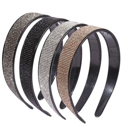 Cutewing Rhinestone Headbands for Women Fashion Jeweled Headbands High Elastic Glitter Headband Comfortable Sparkly Hair