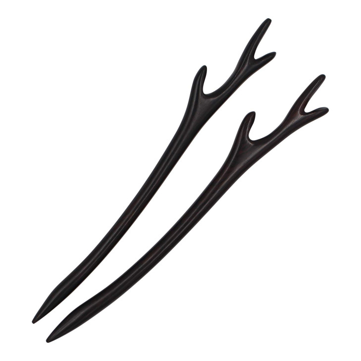 Real Sic Natural Sandalwood Hair Sticks for Women Set of 2 Sustainable Retro Boho Fashion ChopsticksWood Hair Pins for L