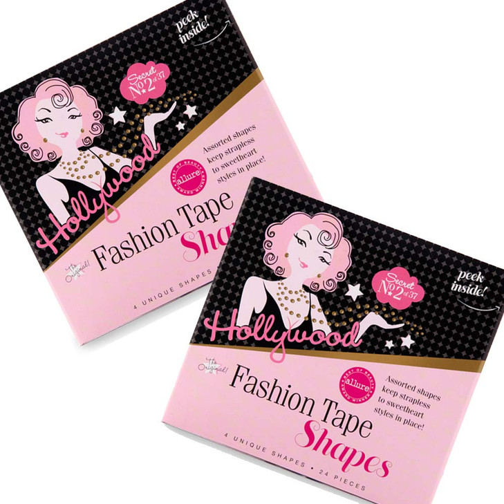 Hollywood Fashion Secrets Fashion Tape Shapes Hypoallergenic Adhesive 24 Pieces 1 Pack