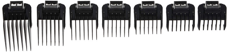 Andis 01380 7piece SnapOn Comb Set Easy to Use Perfect Grooming Tool Blade Attachments for MBA ML SM Model Trimmers Blac