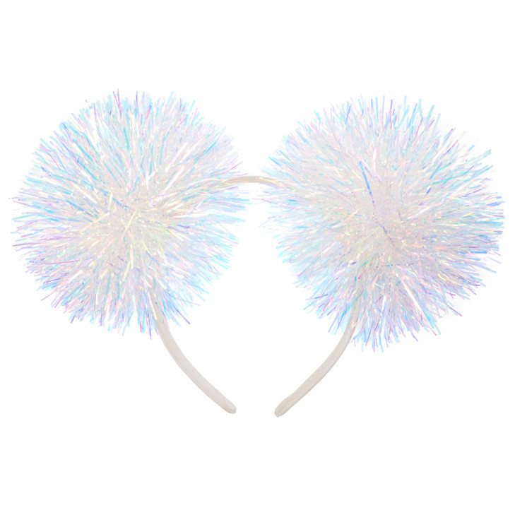 Beaupretty Pom Pom Headband Head Bopper Tinsel Pompom Ball Headband Foil Strips Pompom Headband Fashion Headband Cosplay