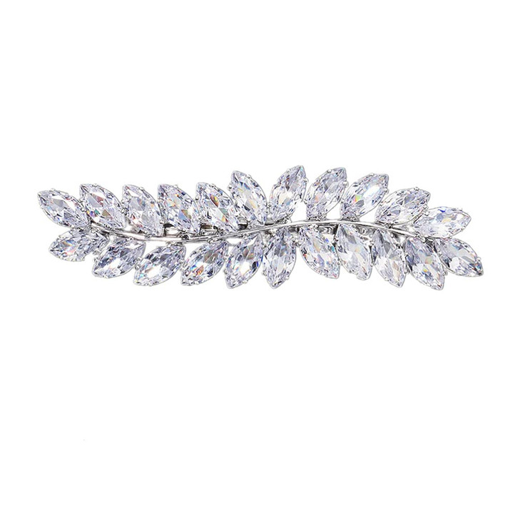 Beaupretty Rhinestone Hair Clips Crystal Leaf Hair Clip Diamond Hair Barrettes Hair Bang Clamp Decorative Alligator Hair
