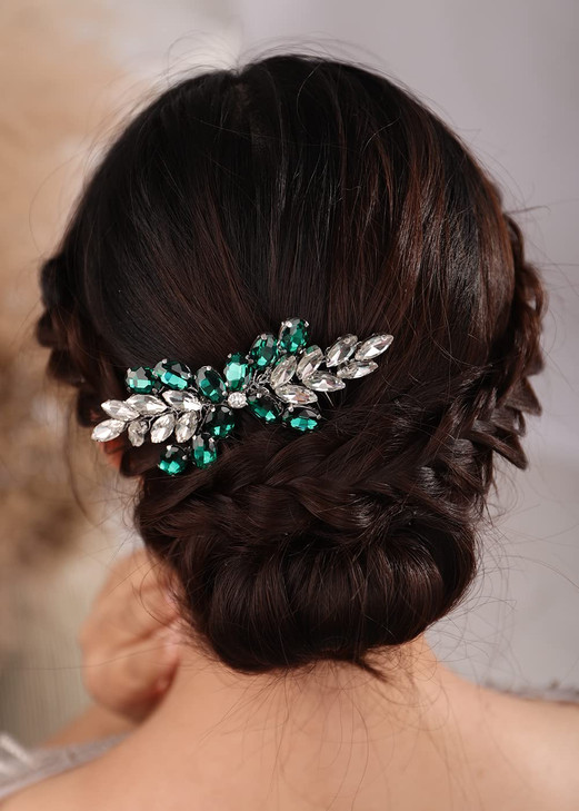 BERYUAN Bridal Hair Accessories Rhinestone Crystal Side Comb for Wedding Women and Girls black