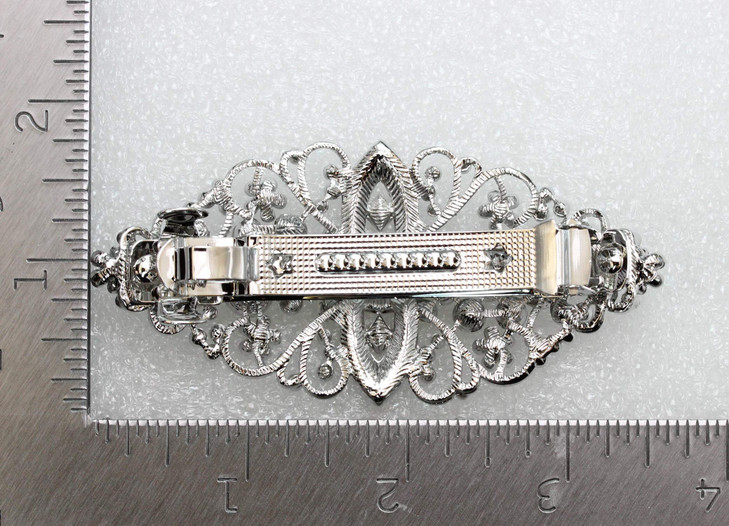 Faship Purple Crystal Flower Hair Barrette Clip