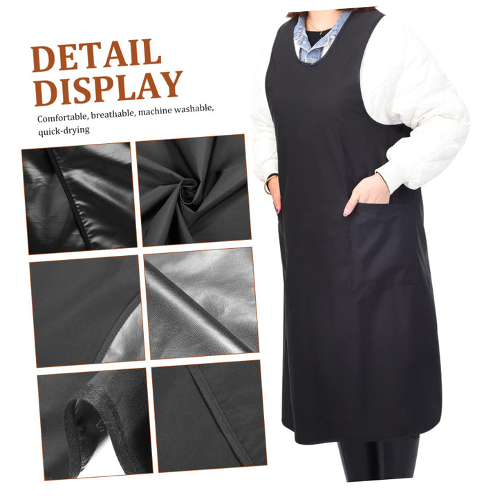 Lurrose Barber Haircut Styling Apron Professional Waterproof Salon Hair Stylist Apron with Pockets for Salon Hairdresser