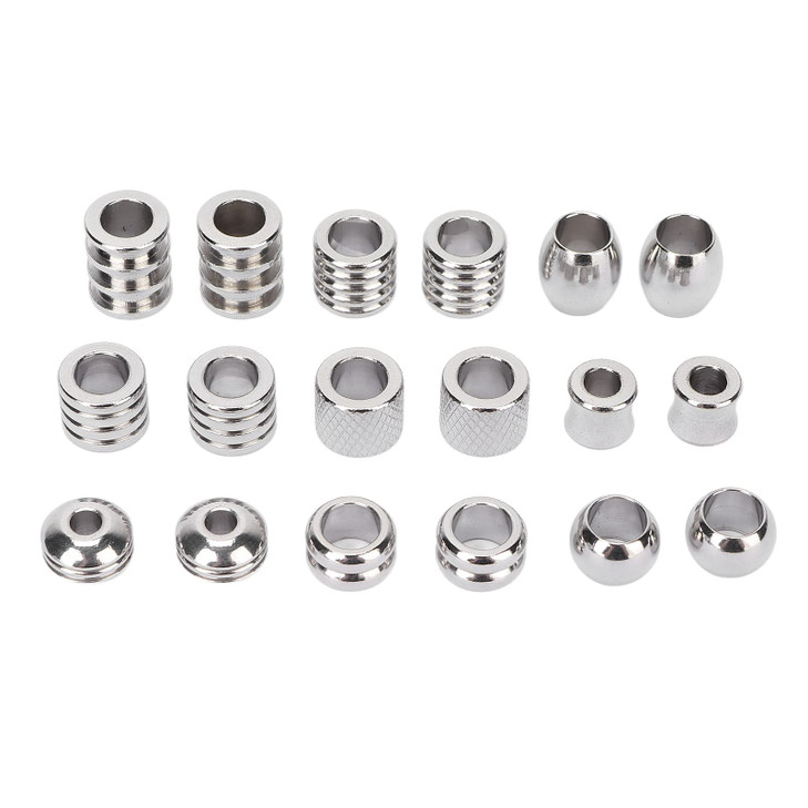 Viking Hair Beads Kit 18 Pack High Hardness Stainless Steel Dread Beads Antique Silver Braiding Beads Viking Hair Access