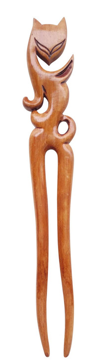 Marycrafts Wooden Fox Hair Pin Hair Fork Hair Stick Hair Accessories Handmade 1 pc