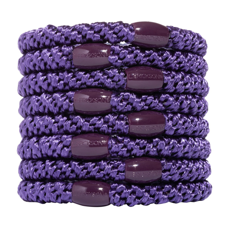 L Erickson Purple Hair Ties for Thick Hair Grab Go Ponytail Holders 8 Pack Purple Thick NoCrease Bands with Strong Hold