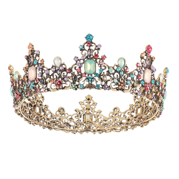 SNOWH Baroque Queen Crowns and Tiaras Crystal Wedding Crown for Women Vintage Birthday Tiara Halloween Costume Party Hai