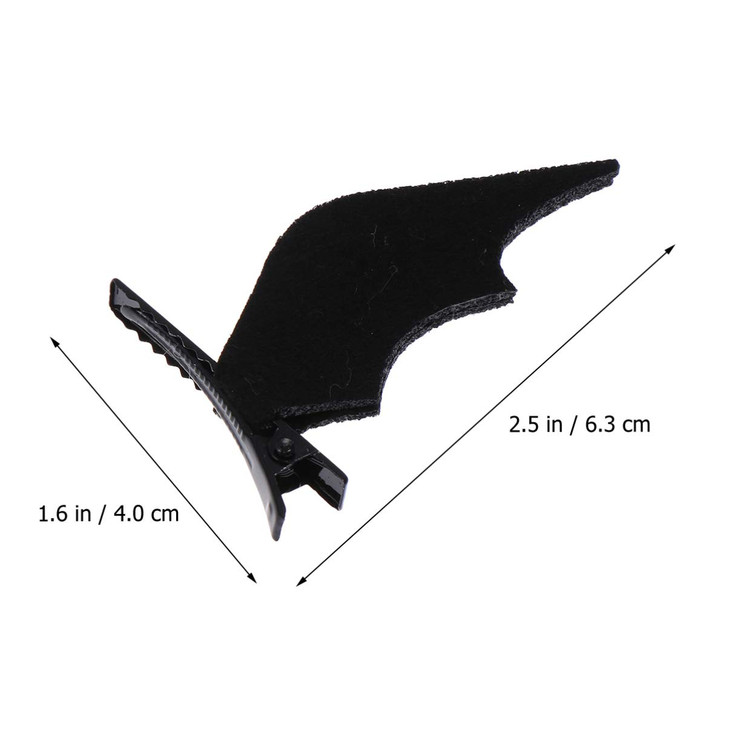 Beaupretty 6 Pieces Halloween Bat Wings Hair Clips Devil Wing Hair Barrettes Black Horror Hairpins Goth Accessories for