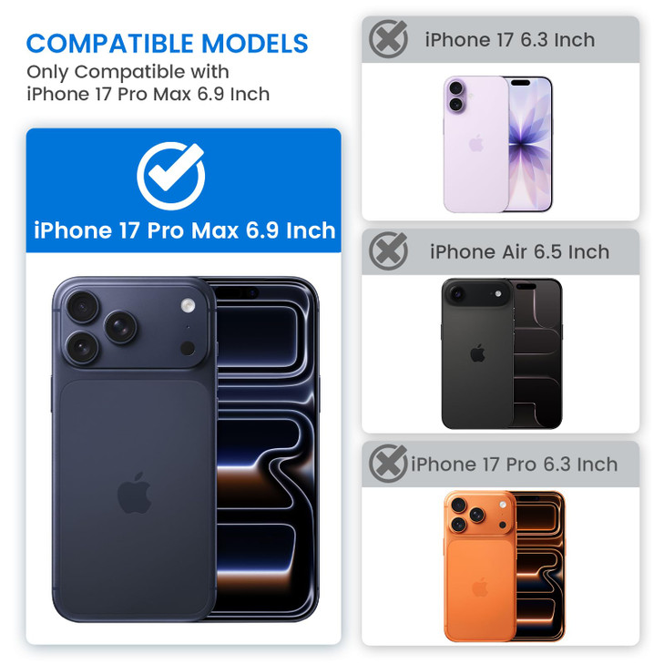 VEGO for iPhone 17 Pro Max Case, with Slide Camera Cover & Privacy Tempered Glass Screen Protector & Ring Kickstand Military Grade Heavy Duty Protect online at globaldelivered