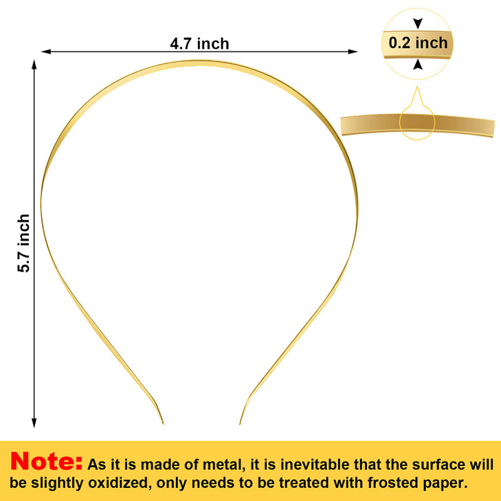 WILLBOND 24 Pieces Smooth Metal Headbands Hair Band DIY Craft Frame Plain Thin Bulk Headbands for Men Women Hair Accesso