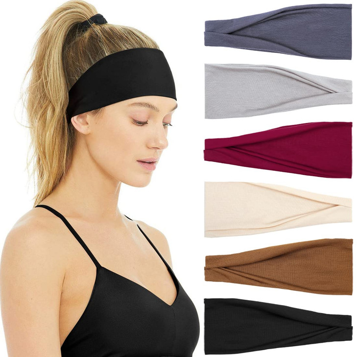 Huachi Womens Headbands Non Slip Headbands for Womens Hair Fashion Head Band Workout Yoga Sports Exercise Sweatbands Sum